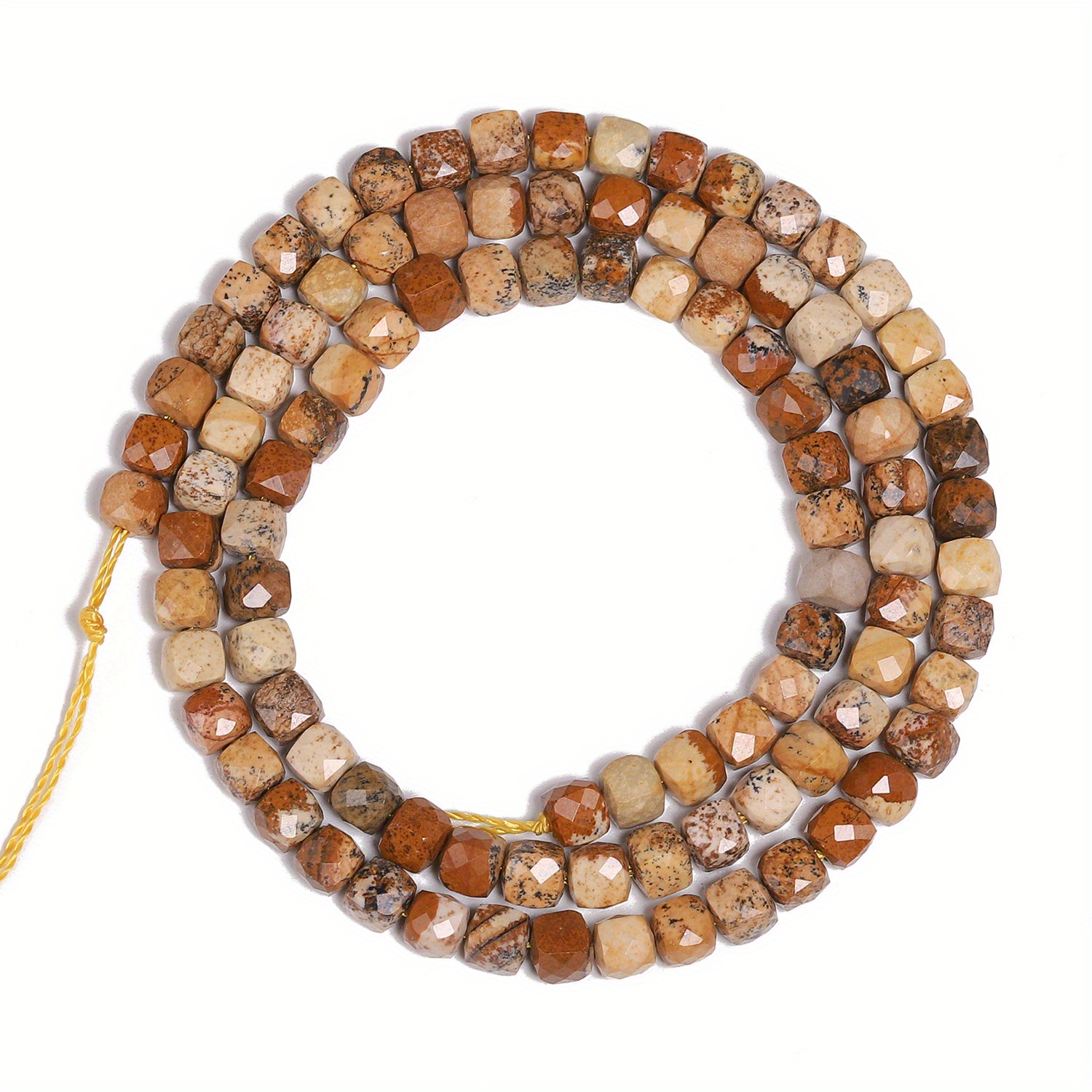 Natural Picture Jasper Stone Beads, 4mm for Jewelry Making
